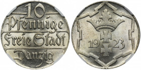 Free City of Danzig, 10 pfennige 1923 - NGC MS63