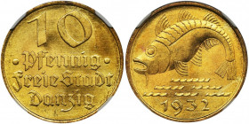 Free City of Danzig, 10 pfennige 1932 - NGC MS66+ 2-ga nota