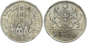Free City of Danzig, 5 gulden 1927 - NGC MS61 - RARE R8