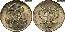 PRÓBA, 10 złotych 1965 Siedemset lat Warszawy - NGC MS67 MAX