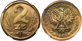 DESTRUKT, 2 złote 1985 - NGC MS65 - SZEROKI RANT