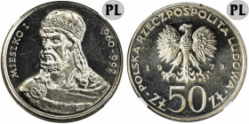 DESTRUKT, 50 złotych 1979 Mieszko I - NGC MS64 PROOF LIKE - jak lustrzanka