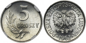 5 groszy 1962 - NGC MS67 2-ga nota