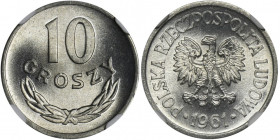 10 groszy 1961 - NGC MS67 2-ga nota