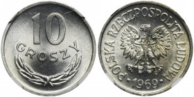 10 groszy 1969 - NGC MS66 2-ga nota