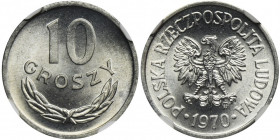 10 groszy 1970 - NGC MS66 2-ga nota