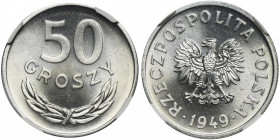50 groszy 1949 Aluminium - NGC MS66 2-ga nota