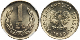 1 złoty 1949 Miedzionikiel - NGC MS64