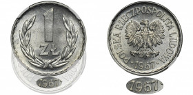1 złoty 1967 - NGC MS65 - RZADKI