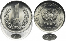 1 złoty 1970 - NGC MS66 - RZADSZY 2-ga nota
