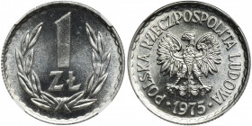 1 złoty 1975 - NGC MS66 2-ga nota