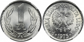 1 złoty 1975 - NGC MS67 - bez znaku mennicy