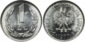 1 złoty 1977 - NGC MS67 2-ga nota