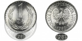 1 złoty 1982 - NGC MS65 - RZADKI, wąska data