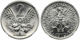 2 złote 1970 Jagody - NGC MS67 2-ga nota