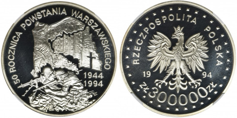 300.000 złotych 1994 50-ta rocznica Powstania Warszawskiego - NGC PF69 ULTRA CAM...