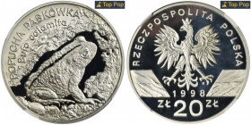 20 złotych 1998 Ropucha Paskówka - NGC PF70 ULTRA CAMEO MAX