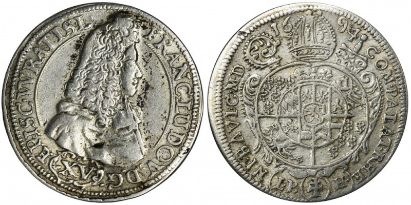 Silesia, Duchy of Neisse, Franz Ludwig von Pfalz-Neuburg, 15 Kreuzer Neisse 1694...