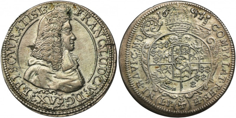 Silesia, Duchy of Neisse, Franz Ludwig von Pfalz-Neuburg, 15 Kreuzer Neisse 1694...