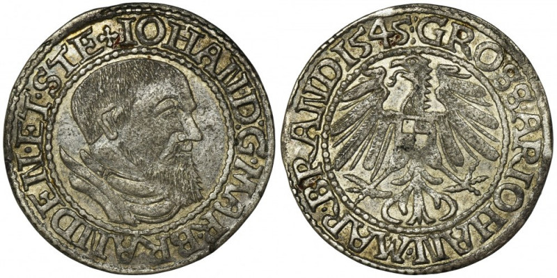 Silesia, Duchy of Crossen, Johann von Küstrin, Groschen Crossen 1545 Nieco rzads...