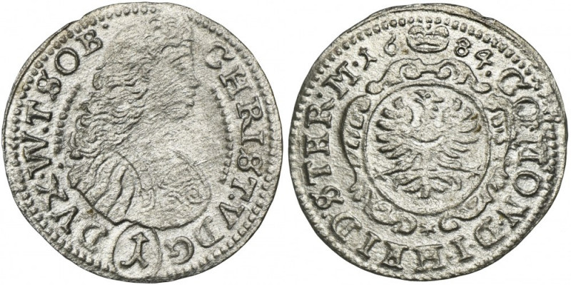 Silesia, Duchy of Oels, Christian Ulreich I, 1 Kreuzer Oels 1684 Typologically r...