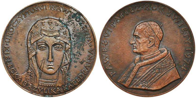 Medal Uroczystości Nawiedzenia Kielecka Bazylika Katedralna 1974 Brak jakichkolw...