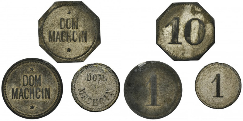 Dominial token, Machcin (3 pcs.) Zestaw trzech żetonów dominialnych z dominium M...