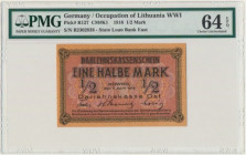 Kowno, 1/2 Mark 1918 - B - PMG 64 EPQ