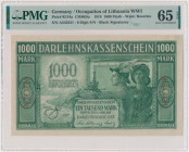 Kowno, 1.000 Mark 1918 - A - 6 digital serial number - PMG 65 EPQ