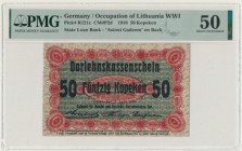 Posen, 50 Kopecks 1916 - long clause (P2b) - PMG 50 - RARE