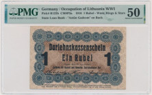 Posen, 1 Ruble 1916 - long clause (P3b)