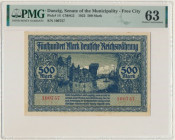 Danzig, 500 Mark 1922 - PMG 63