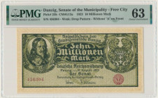 Danzig, 10 milion Mark 1923 - without prefix - PMG 63