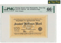 Danzig, 100 milion Mark 1923 - PMG 66 EPQ MAX