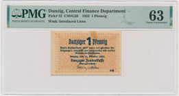 Danzig, 1 Pfennig 1923 October - PMG 63