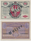 20 marek 1916 Generał - WZÓR Awers i Rewers - (2szt.) - RZADKOŚĆ