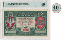 500 marek 1919 - DYREKCJA - PMG 40 EPQ - PIĘKNA - jedyna z EPQ JEDYNY z EPQ