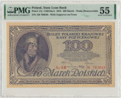100 marek 1919 - Ser. AB - PMG 55 - ŁADNY