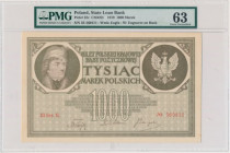 1.000 marek 1919 - III Ser. E - PMG 63