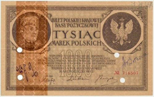 1.000 marek 1919, Fałszerstwo Dywersyjne - Ser. G - RZADKIE I ŁADNE Rzadkie fałs...