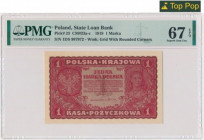 1 marka 1919 - I Serja DS - PMG 67 EPQ MAX