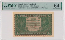 5 marek 1919 - II Serja S - PMG 64 - rzadsza