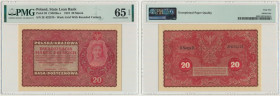 20 marek 1919 - II Serja E - PMG 65 EPQ - rzadka odmiana