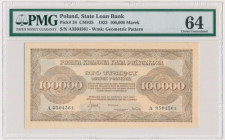 100.000 marek 1923 - A - PMG 64 - pierwsza seria