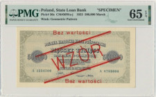 500.000 marek 1923 - WZÓR - A1234500/A6789000 - PMG 65 EPQ