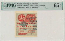 1 grosz 1924 - BF ❉ - lewa połowa - PMG 65 EPQ