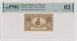 20 groszy 1924 - PMG 63 EPQ