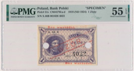 1 złoty 1919 - WZÓR - S.46 B - PMG 55 EPQ