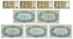 Belgium, group of 100 - 500 Francs 1938-55 (9 pcs)