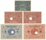Montenegro, group of 1-20 Perpera 1912-14 (5 pcs)
